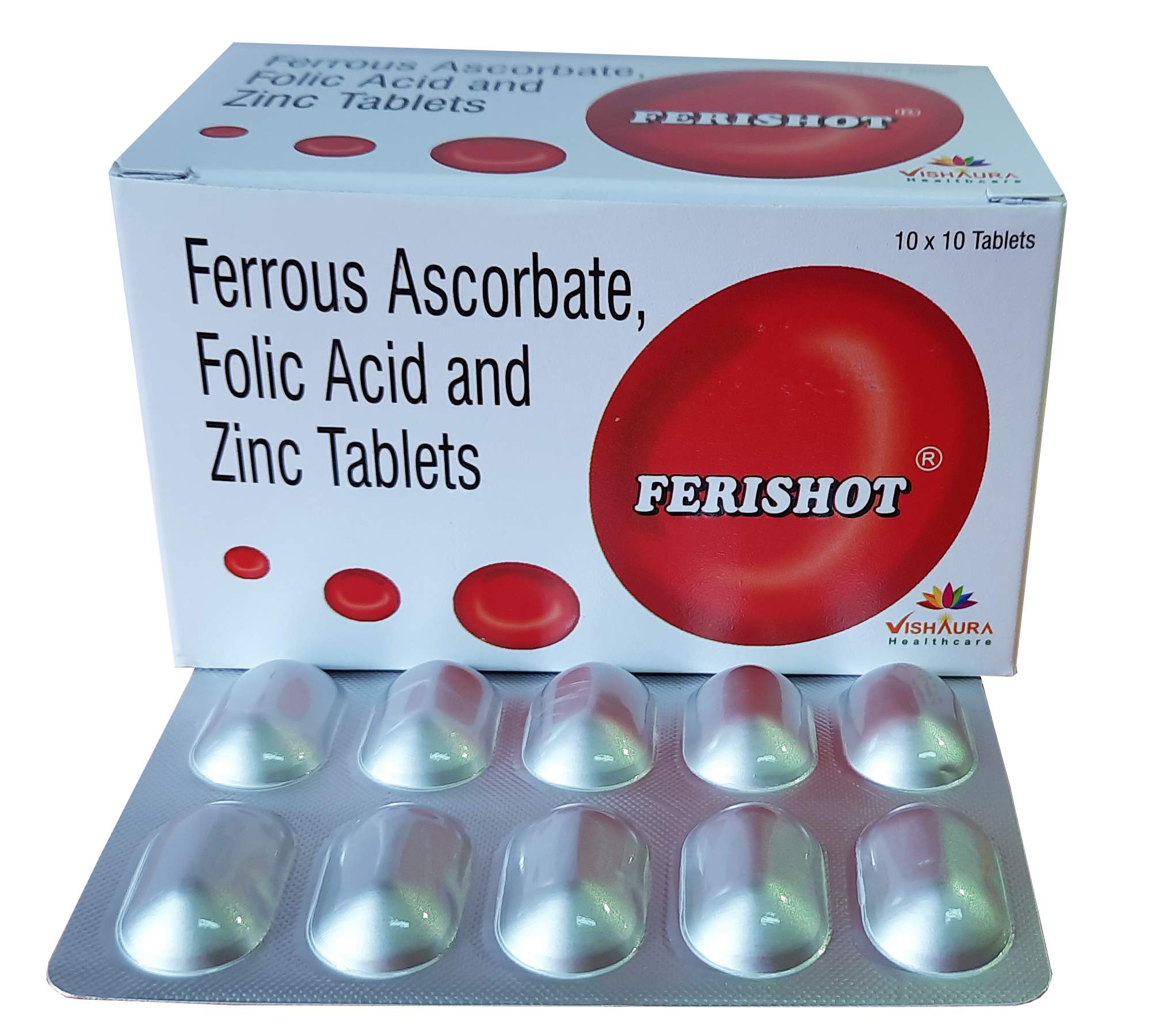 FERROUS ASCORBATE ELEMENTAL IRON + FOLIC ACID + ZINC SULPHATE ,Elemetal iron 100mg+1.5mg+22.5mg ,treat and prevent nutritional deficiencies